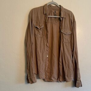Claudio Milano Tan Linen Button-Up Shirt